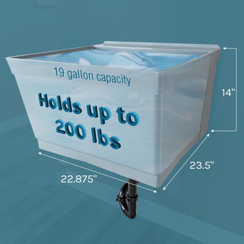 23" L x 24" W Wall Mount Laundry Sink