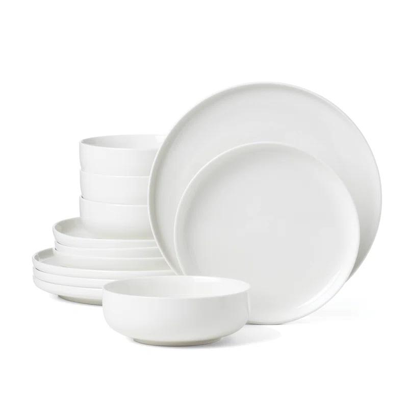 Oneida Entertain 365 24 Seven White 12 - Piece Dinnerware Set (Set of 4)