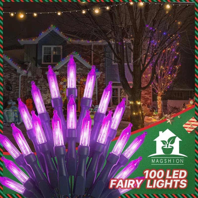 516" Halloween & Christmas Decorative 100-Bulb LED String Lights, Outdoor Waterproof, Reusable