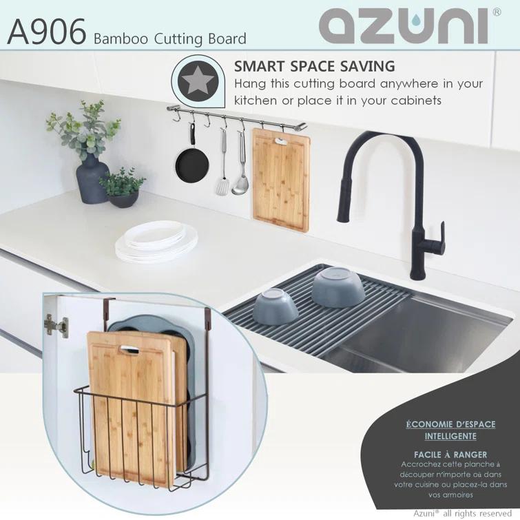 Azuni 17-inch Bamboo Cutting  board For Kitchen Sink