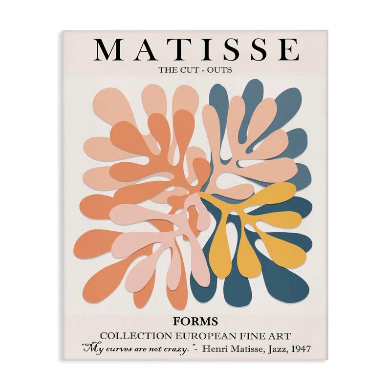 Stupell Industries Classical Matisse Painting Cut Out Forms Traditional Abstract - Graphic Art Print