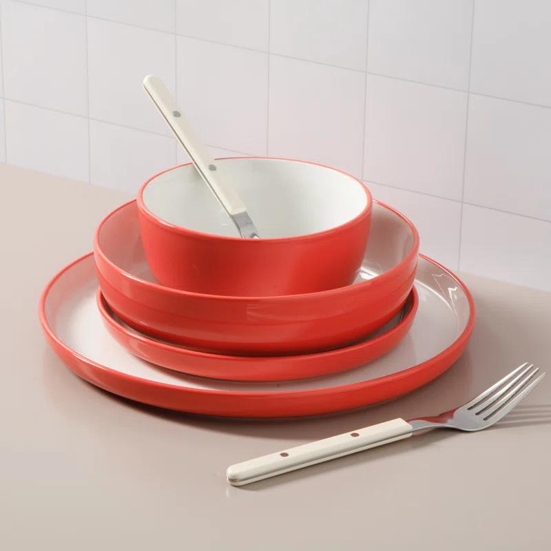 Sur La Table Kitchen Essentials Dinner Theatre 16 Piece Porcelain China Dinnerware Set - Service for 4