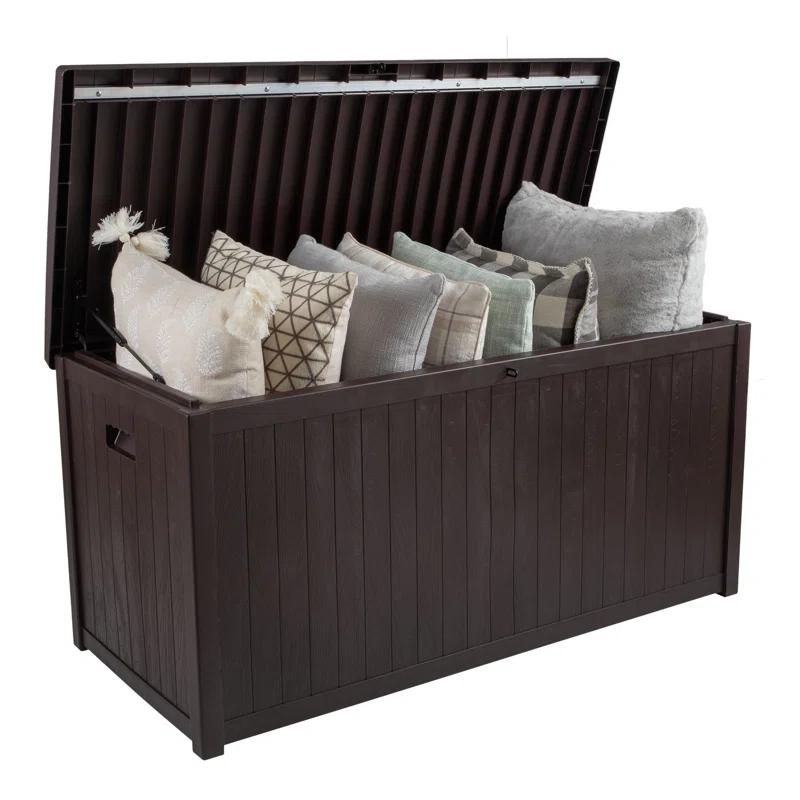Pure Garden Outdoor Storage Box - 113 Gallon Lockable Deck Box for Pool Accessories, Patio Furniture Cushions, or Package Delivery for Outside by Pure Garden