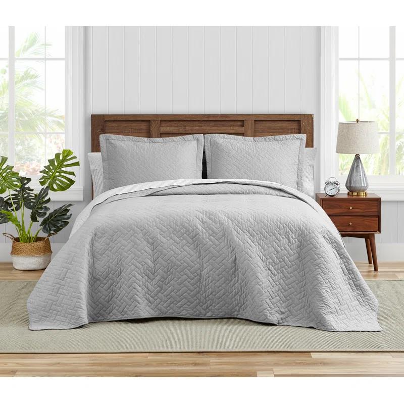 Tommy Bahama Home Tommy Bahama Raffia Solid Cotton Reversible Quilt Set