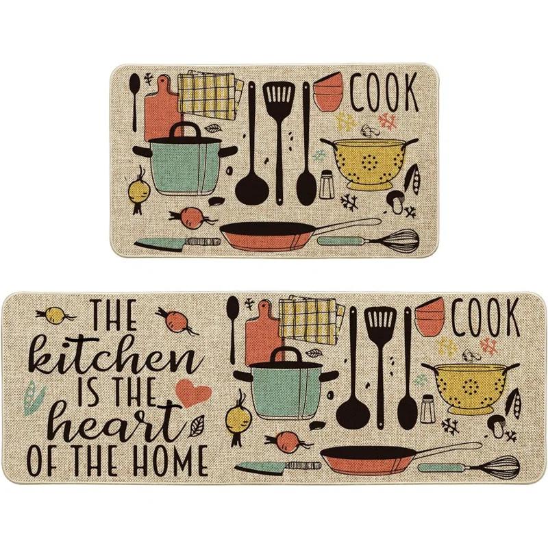 Rosalind Wheeler The Kitchen is The Heart of The Home Kitchen Mats Set of 2