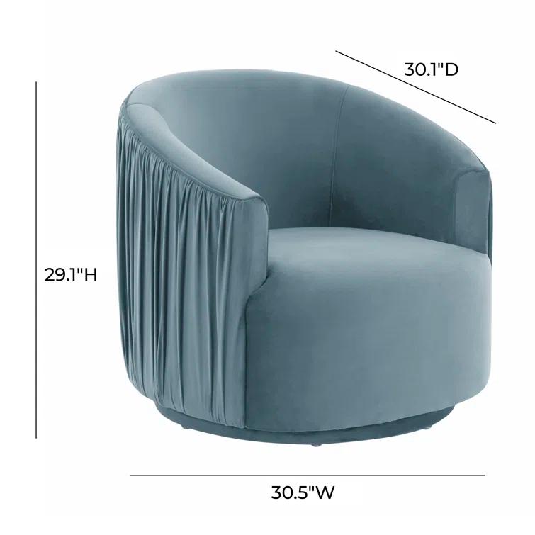 TOV Furniture Velvet Swivel Barrel Chair