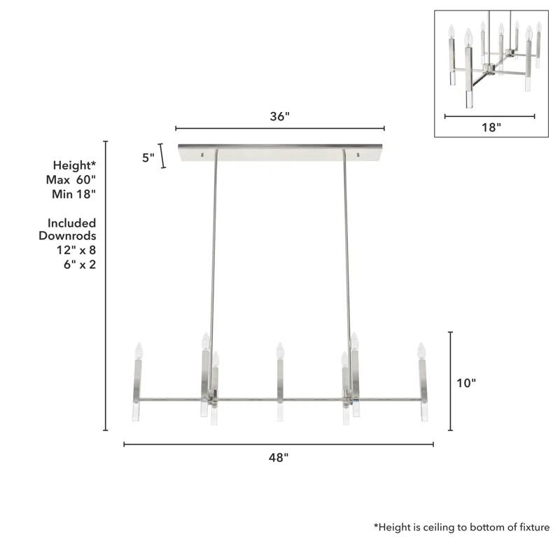 Hunter Fan Sunjai 7 Light Linear Ceiling Light Fixture