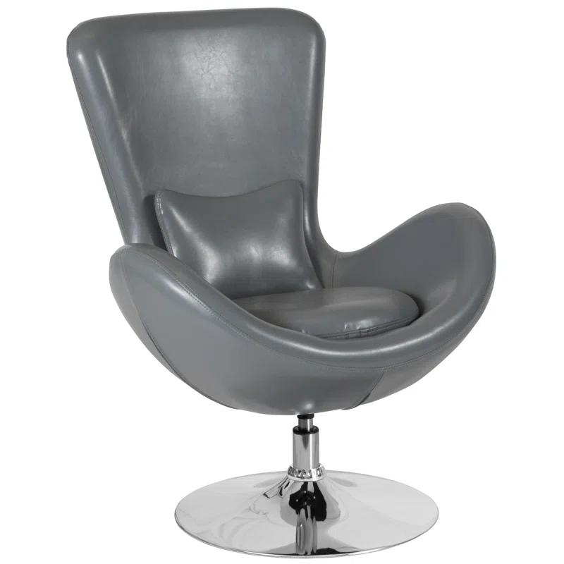 Flash Furniture Stackable Leather Seat Reception Chair with Metal Frame