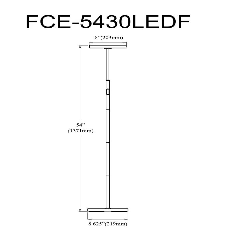 Dainolite Francine Floor Lamp - 30W - White Acrylic Diffuser