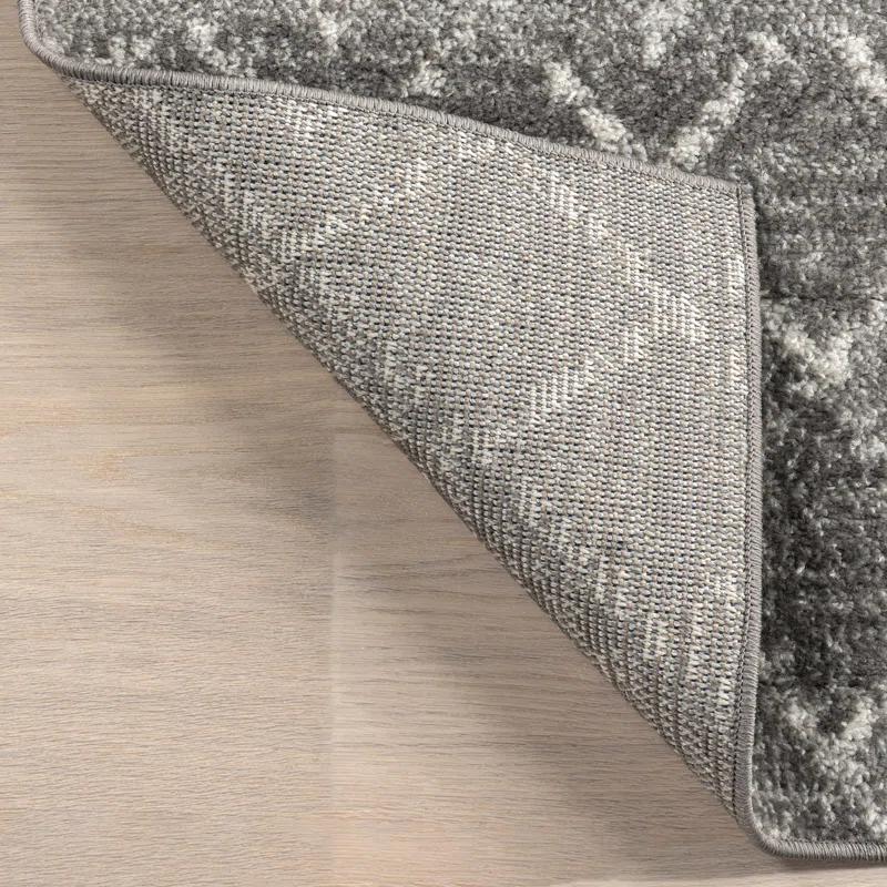 Union Rustic Amanuel Moroccan Geometric Area Rug in Dark Gray