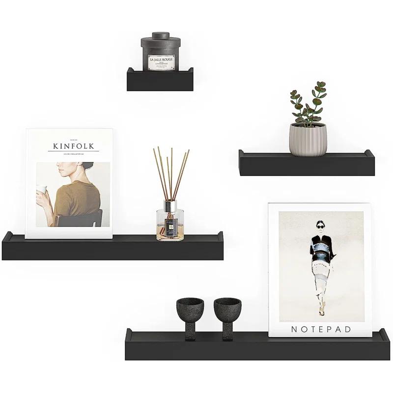 Textiles Hub Array 4 Piece Floating Wall Shelves Set