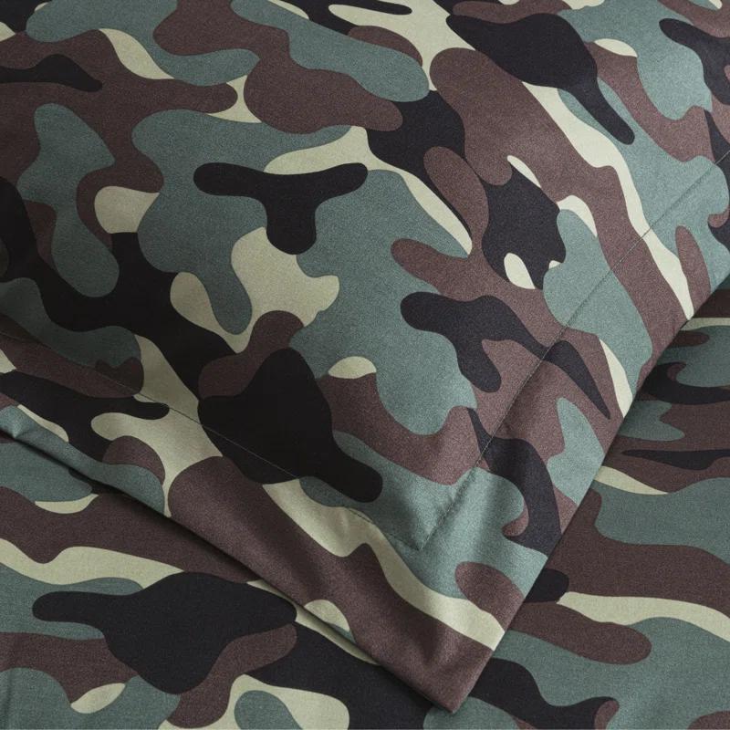 OLO Camouflage Printed Microfiber Reversible 3 Piece Comforter Set