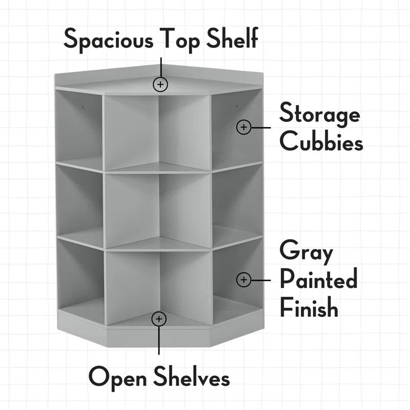 RiverRidge Home RiverRidge Kids Corner Playroom Cabinet with 6 Toy Storage Cubbies and 3 Angled Shelves