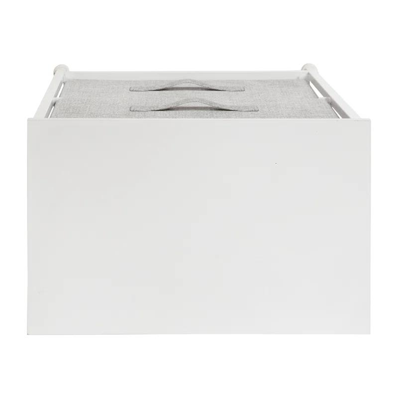 Flash Furniture Malone 2 Drawer Storage Stand with Wood Top & Fabric Pull Drawers