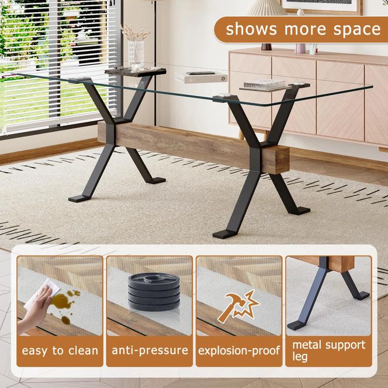 Ivy Bronx 7-Piece Glass Top Dining Table Sets | Wayfair