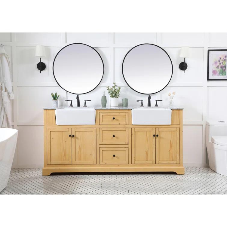 Pardue 72'' Double Bathroom Vanity with Marble Top