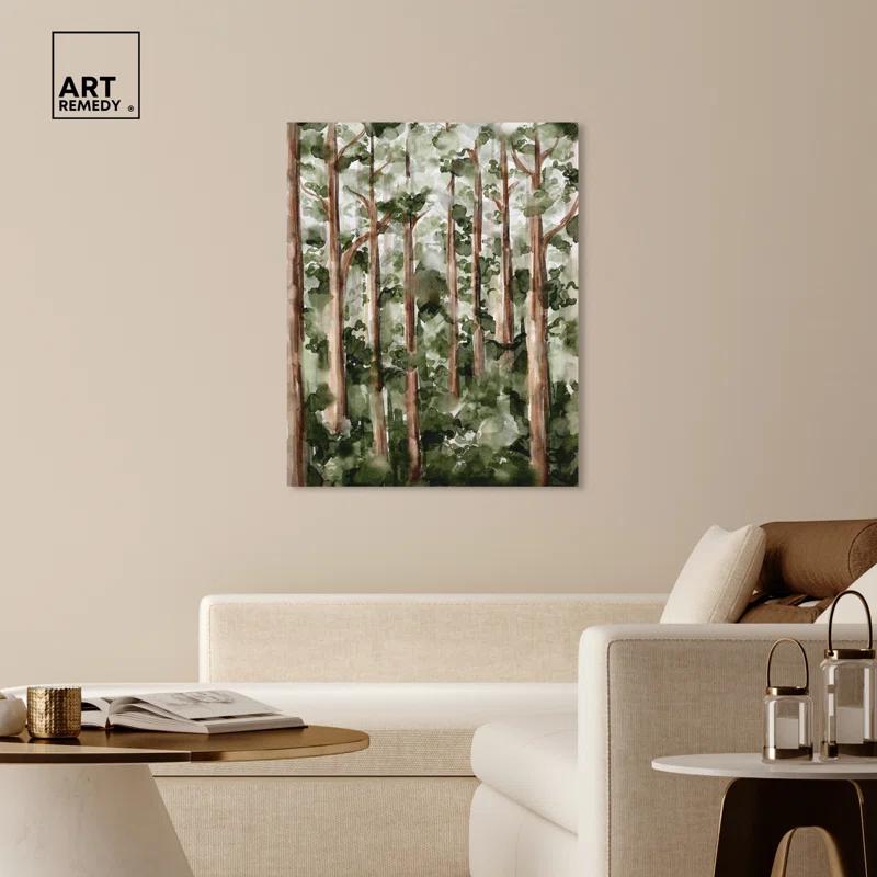 Art Remedy Art Remedy Wildy Forest Framed Landscape Watercolor Style 56937