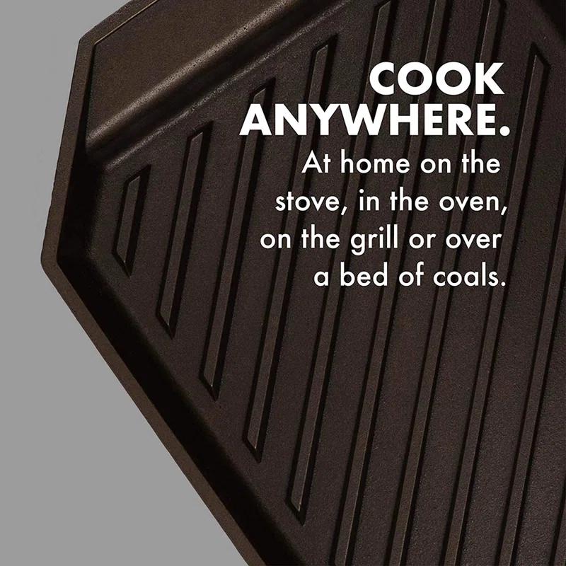 FINEX 15 Inch Cast Iron Lean Grill Pan