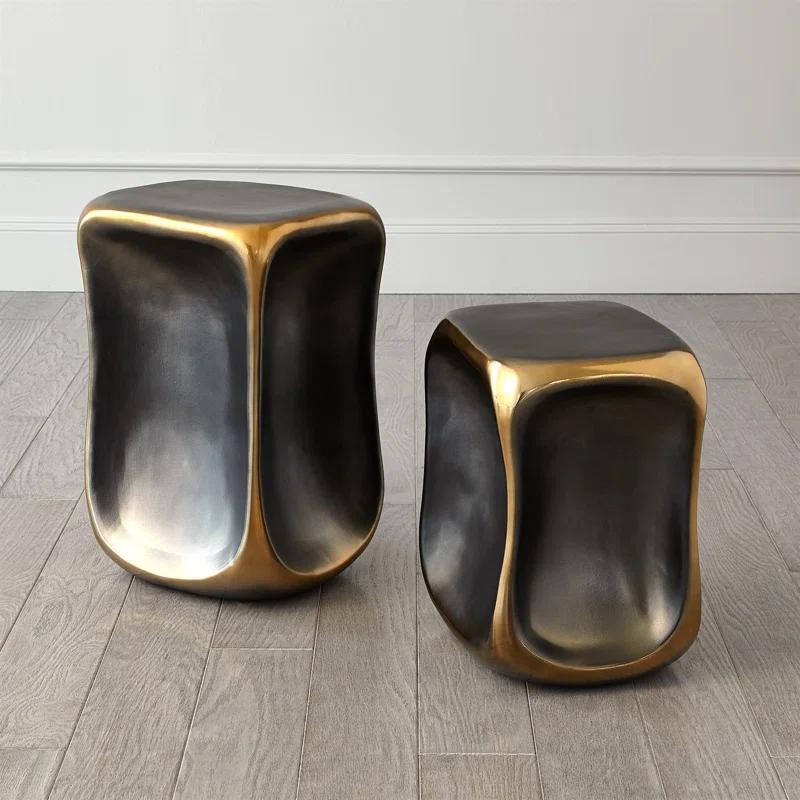 Global Views Formation Accent Table-Black/Gold-Sm