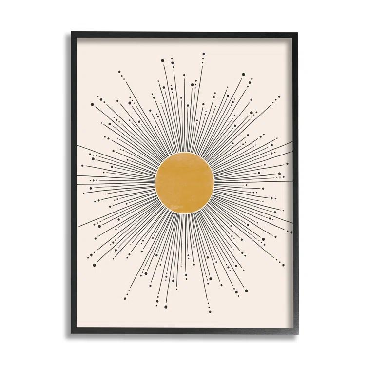 Stupell Industries " Art Deco Summer Sun Geometric Line Bursts " by JJ Design House LLC