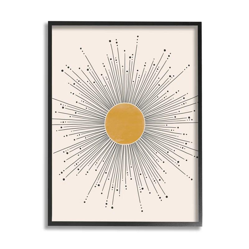 Stupell Industries " Art Deco Summer Sun Geometric Line Bursts " by JJ Design House LLC
