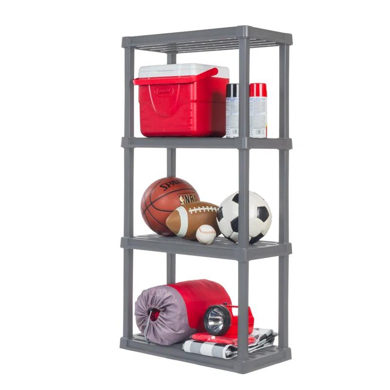 IRIS USA, Inc. 4-Tier Large Plastic Garage Storage Shelving Unit, Gray (18 W x 56 H x 36 D)