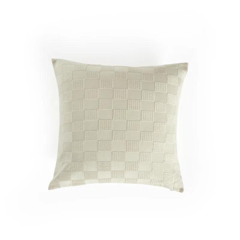 Four Hands HANDWOVEN CHECKED Checkered Cotton Reversible Throw Pillow