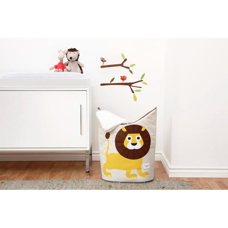 3 Sprouts 3 Sprouts - Baby Laundry Hamper  - Storage Basket Organizer Bin for Nursery - Lion