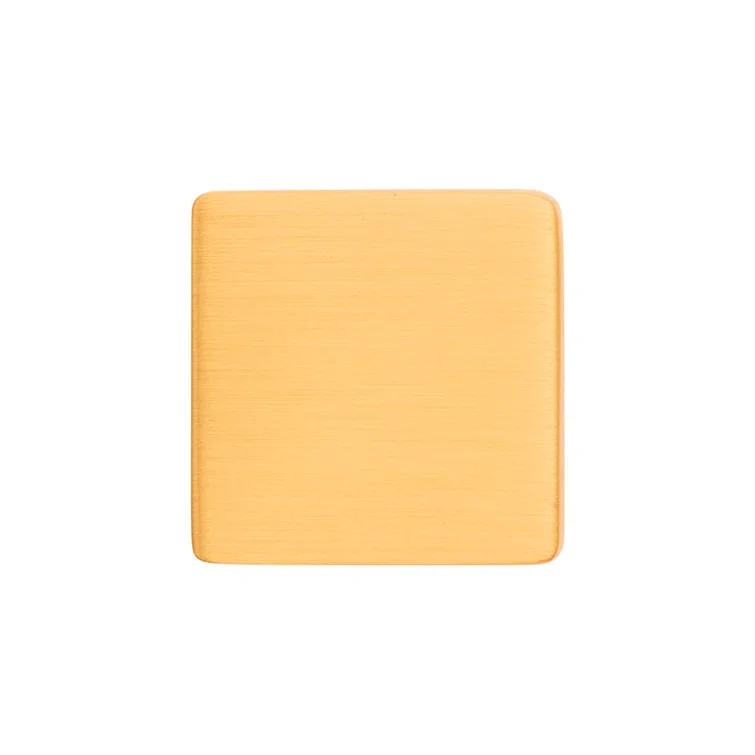 Brighton 1" Square Brushed Golden Brass Knob