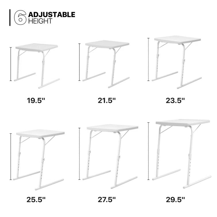 MoNiBloom 22" Tilting TV Tray Folding Table, Adjustable Height Foldable Laptop Desk for Bedside Sofa Working