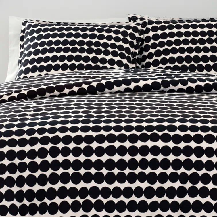 Marimekko Rasymatto Black Cotton Comforter Set & Reviews | Wayfair