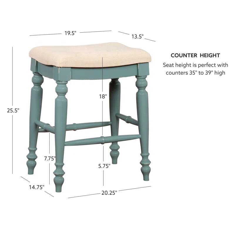 Kelly Clarkson Home Jordyn Backless Upholstered Wood Counter & Bar Stool