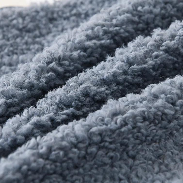 NordECO HOME Faux Fur Throw Pillow Covers Soft Teddy Polyester Square Throw Pillow Cover (Set of 2)