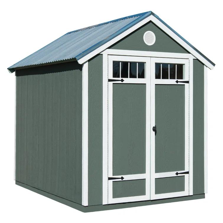 Handy Home Garden 6 ft. W x 8 ft. D Wood Storage Shed with Floor