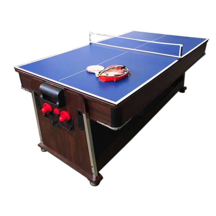 Simba USA Inc Pool Table 7ft Red + Air Hockey + Table Tennis + Table – Crown