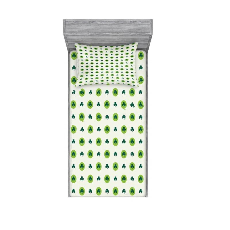 Ambesonne Microfiber Polka Dots Sheet Set
