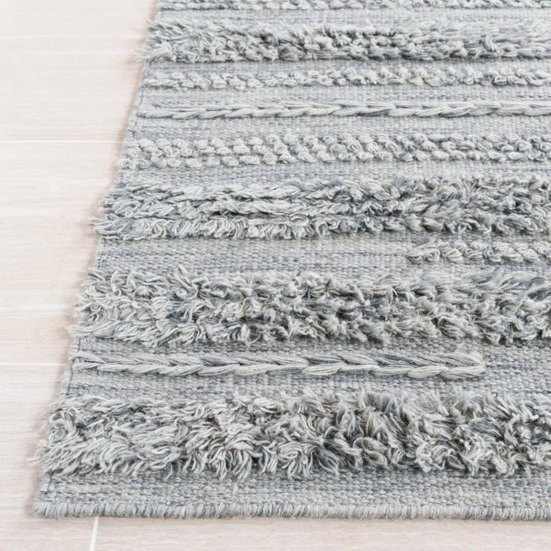 Laurel Foundry Modern Farmhouse® Hartzler Hand-Woven Flatweave Grey/Ivory Area Rug