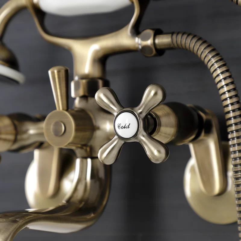 Kingston Brass Kingston Two-Handle Clawfoot Tub Faucet with Hand Shower