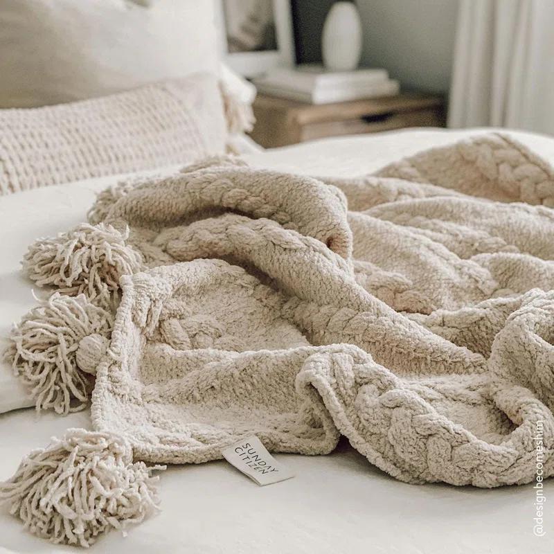 Sunday Citizen Braided Pom Throw Blanket