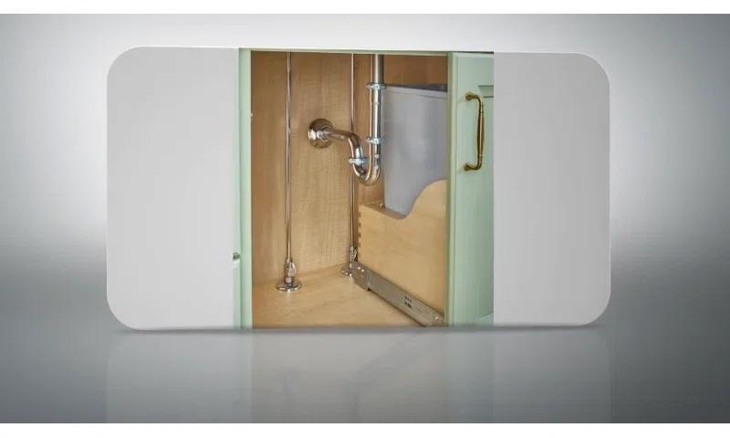 Rev-A-Shelf Rev-A-Shelf Pullout Dish Towel Bar Under Kitchen Cabinet 3 Prong, White 563-47 C