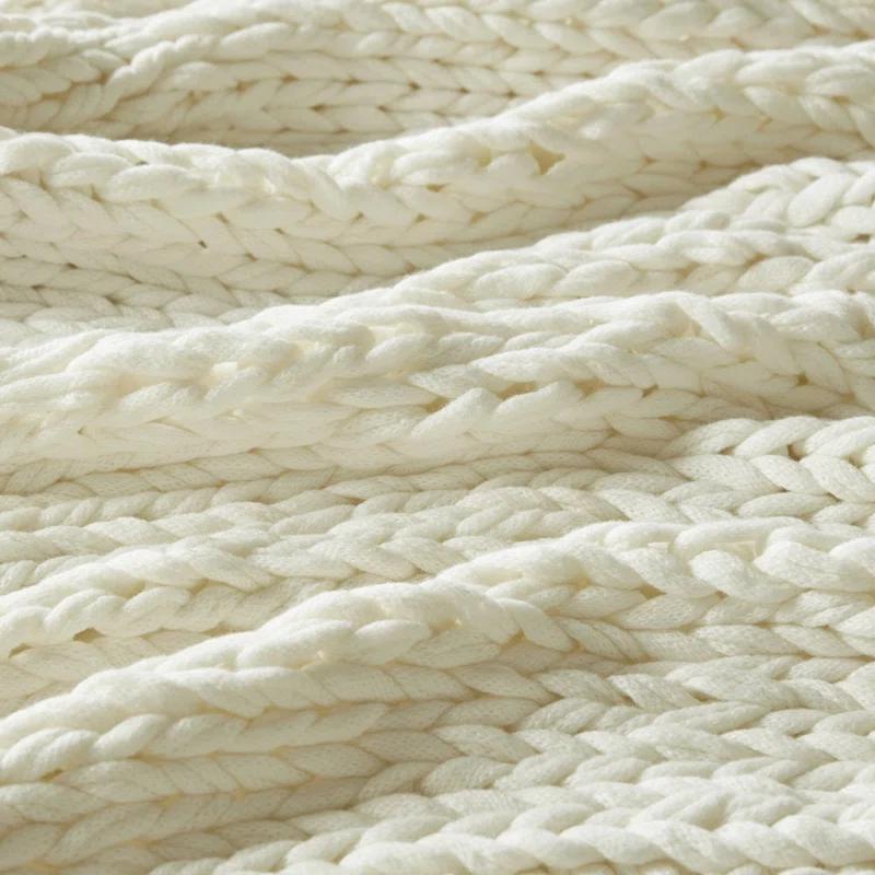 Kelly Clarkson Home Madison Hand Made Chunky Double Knit Throw Blanket