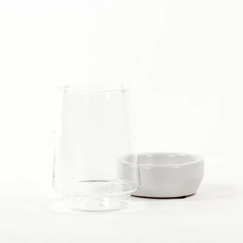 Zentique Glass/Ceramic Tabletop Hurricane with Candle Included