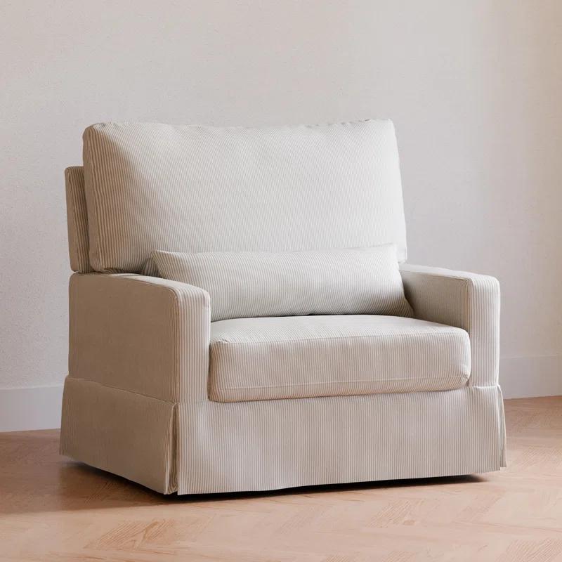 Crawford Pillowback Chair and a Half Upholstered Swivel Glider