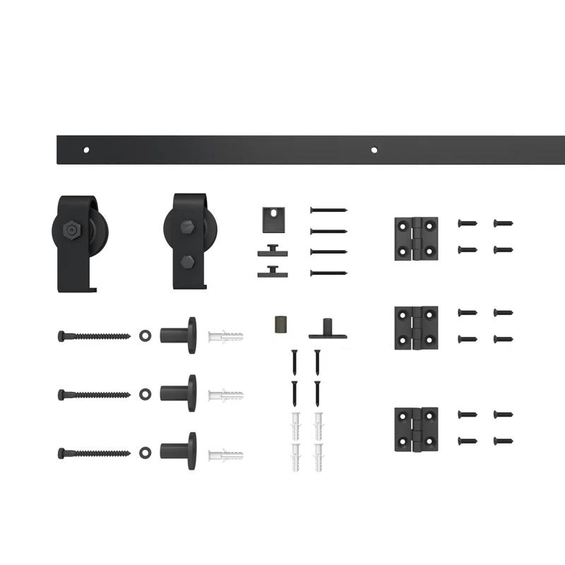 Calhome 3 Panel Shaker Composite Bi-Fold Door with Sliding Barn Door Hardware Kit