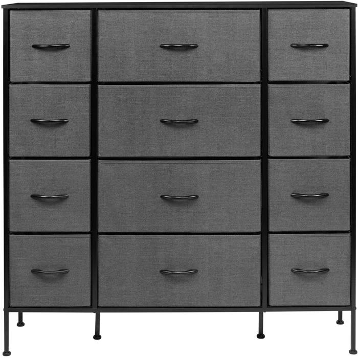 Sorbus Sorbus 12 Drawers Dresser with Steel Frame and Wood Top