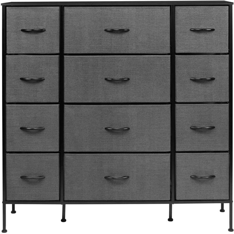 Sorbus Sorbus 12 Drawers Dresser with Steel Frame and Wood Top