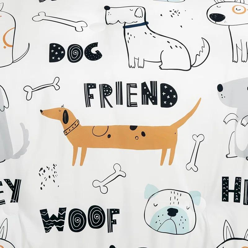 Chezmoi Collection Cartoon Dogs Kids Comforter Set w/Dog Throw Pillow