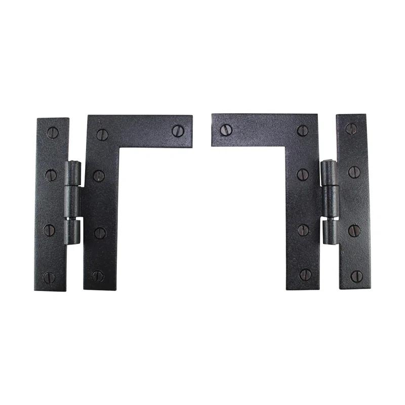 The Renovators Supply Inc. Pair Flush H-L Wrought Iron Cabinet Hinge Surface Mount Hinge