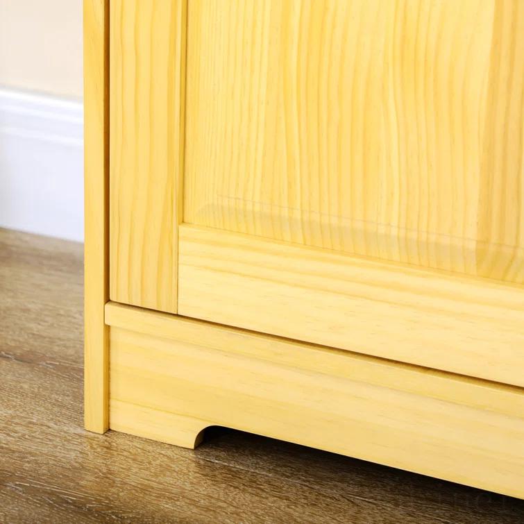 Foundry Select Shieda 67" Pinewood Kitchen Pantry Storage Cabinet, Freestanding Cabinets with Doors and Shelf Adjustability, Soft-Close Mechanism, Living Room & Dining Room Furniture