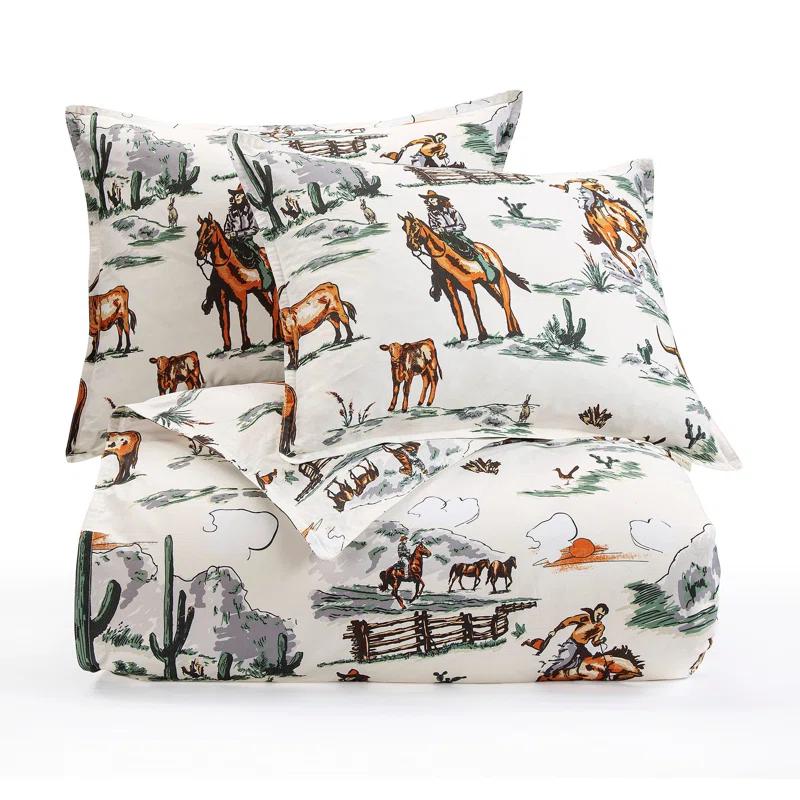 Paseo Road by HiEnd Accents Ranch Life Duffle Bag Animal Print Cotton Western Rustic Duvet Cover Set